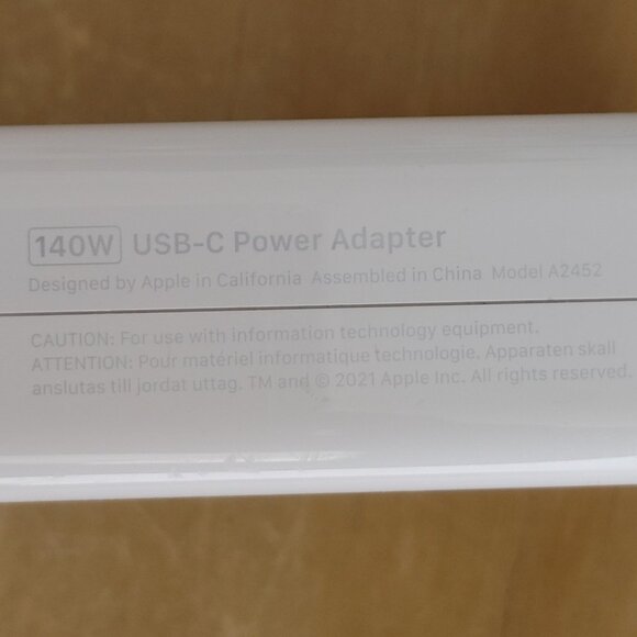 Genuine Original Apple 140W USB-C Power Adapter A2452 With Apple USB-C to USB-C - Picture 5 of 11